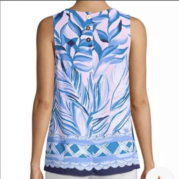 Lilly Pulitzer Iona Pink Tropics Heat Wave Top Womens M Sleeveless Lightweight - Picture 3 of 11